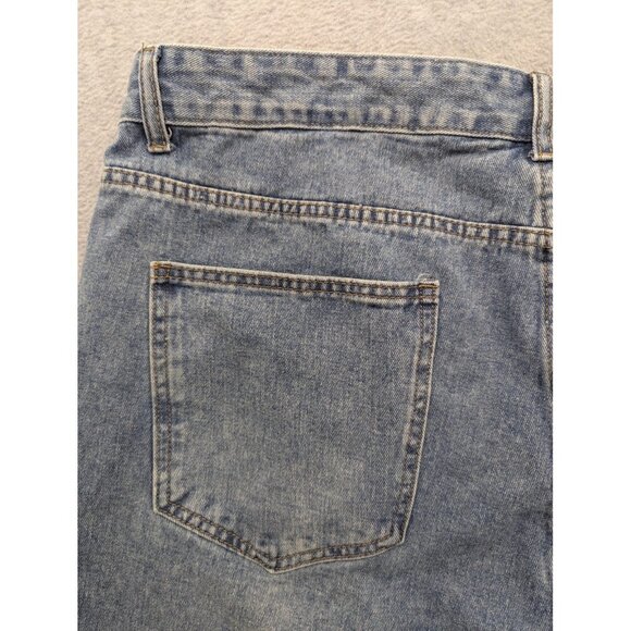 Cider Jeans Womens 3XL Blue Light Wash Wide Leg Cropped High Rise Denim Zip Fly - Picture 10 of 14
